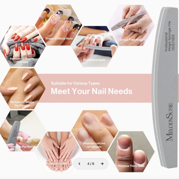 🌺MelodySusie 1 Box: 10 Washables Grey Nails Files 🌺 - Picture 9 of 14